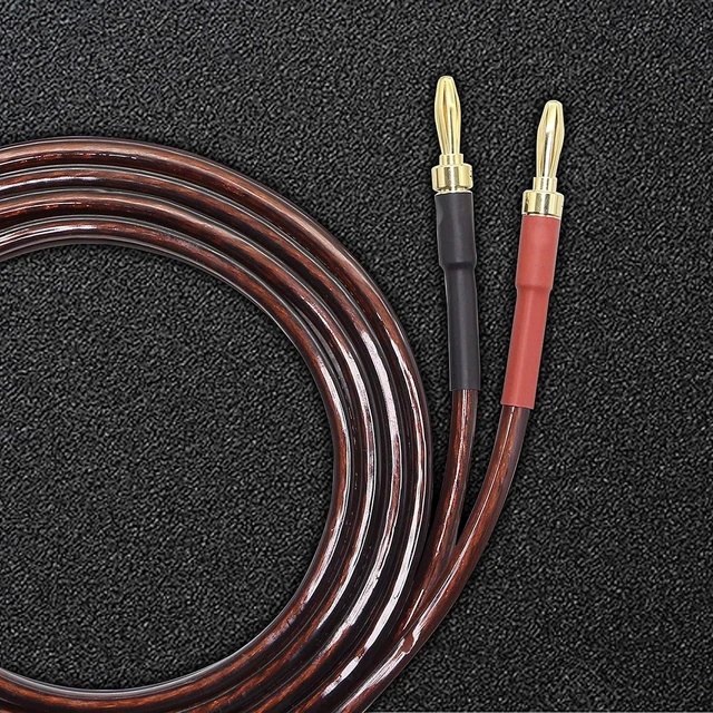 Alt view image 3 of 7 - XMSJSIY HiFi OFC Speaker Wire with Spade Plug to Banana Plug Jumper Cable