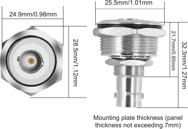 Alt view image 2 of 7 - XMSJSIY BNC Plug Connector Adapter BNC Female to Female Panel Mount Coupler