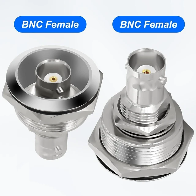 Alt view image 3 of 7 - XMSJSIY BNC Plug Connector Adapter BNC Female to Female Panel Mount Coupler