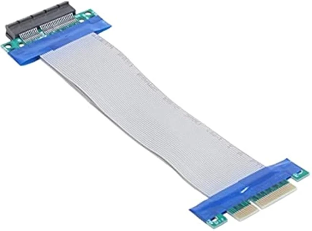 Alt view image 2 of 6 - cablecc PCI-E Express 8X to 8X Male to Female Slot Riser Extender Card Ribbon Flexible Cable 20cm