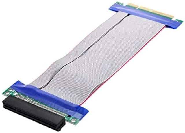 Alt view image 3 of 6 - cablecc PCI-E Express 8X to 8X Male to Female Slot Riser Extender Card Ribbon Flexible Cable 20cm