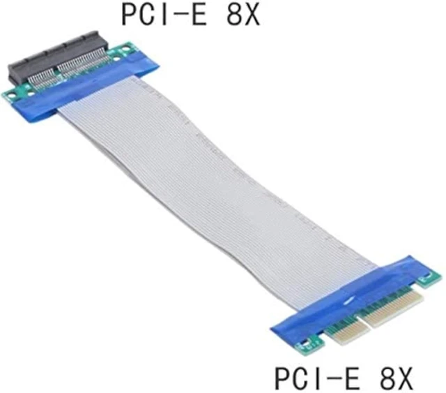 Alt view image 5 of 6 - cablecc PCI-E Express 8X to 8X Male to Female Slot Riser Extender Card Ribbon Flexible Cable 20cm