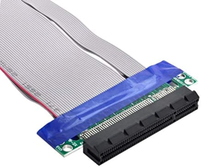 Alt view image 4 of 6 - cablecc PCI-E Express 8X to 8X Male to Female Slot Riser Extender Card Ribbon Flexible Cable 20cm