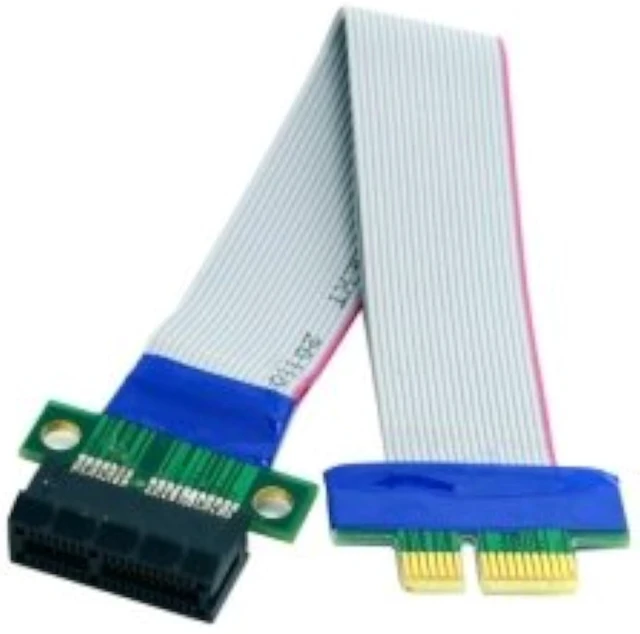 Alt view image 2 of 7 - cablecc PCI-E Express 1X Slot Riser Card Extender Extension Ribbon Flex Relocate Cable 20cm