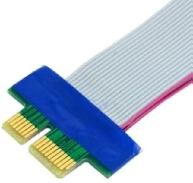 Alt view image 5 of 7 - cablecc PCI-E Express 1X Slot Riser Card Extender Extension Ribbon Flex Relocate Cable 20cm