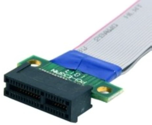 Alt view image 6 of 7 - cablecc PCI-E Express 1X Slot Riser Card Extender Extension Ribbon Flex Relocate Cable 20cm