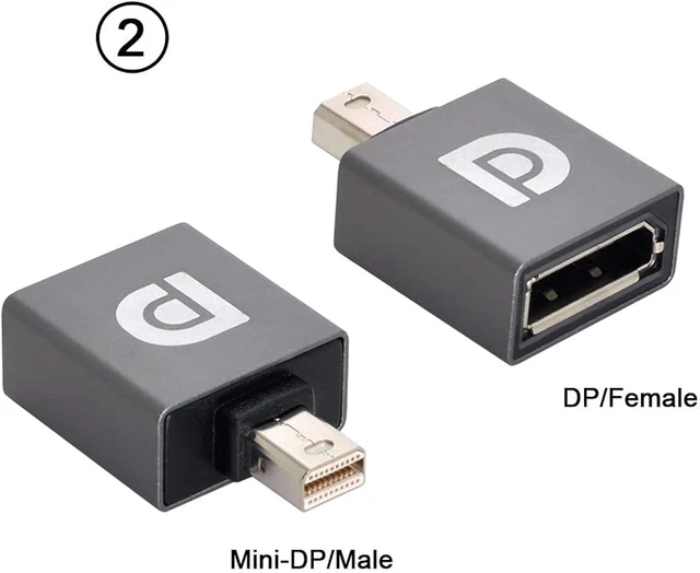 Alt view image 3 of 7 - cablecc 3pcs/Set Mini DisplayPort 1.2 4K 60hz to DP Adapter Male Female Ultra-HD UHD for Video PC Laptop TV
