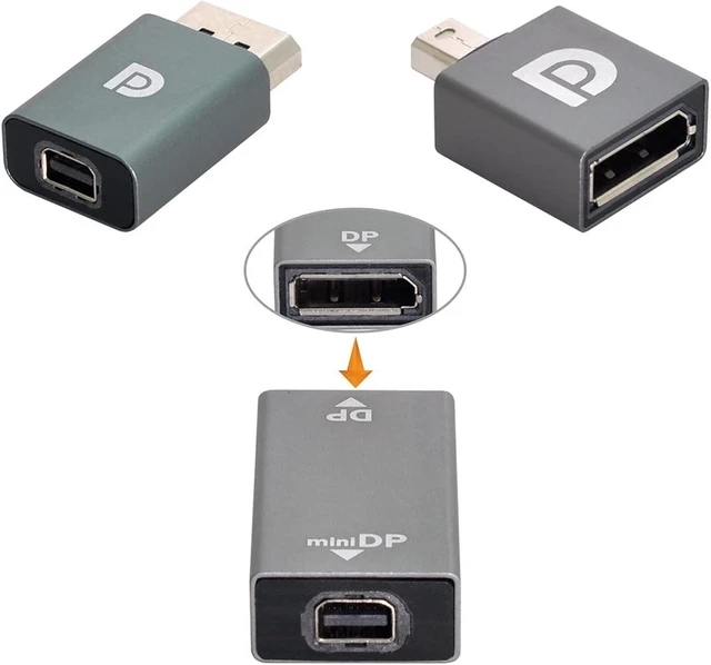 Alt view image 5 of 7 - cablecc 3pcs/Set Mini DisplayPort 1.2 4K 60hz to DP Adapter Male Female Ultra-HD UHD for Video PC Laptop TV
