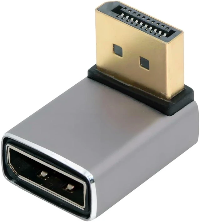 Main image of chenyang 8K DisplayPort 1.4 Adapter, DisplayPort Male to Female 8K@60Hz 32.4Gbps High Speed Gold Plated 90 Degree UP Angled Extension Adapter