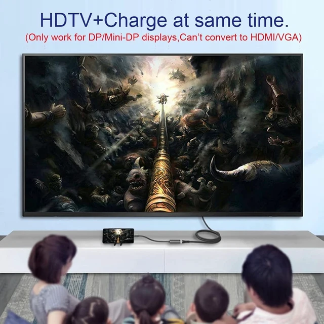 Alt view image 3 of 7 - chenyang USB C HUB,USB C to Mini Displayport/USB C Data/PD 65W Fast Charging 3 in 1 Multiport Adapter Support Display/Data/Charging Working at The Same time