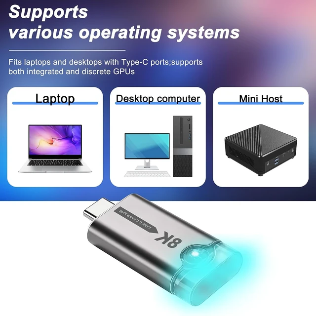 Alt view image 7 of 7 - XMSJSIY 8K USB Type-C Dummy Plug Display EDID Emulator