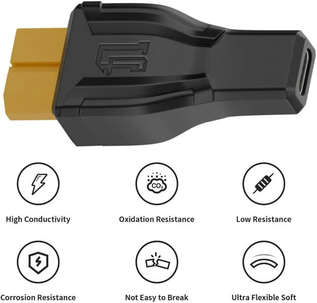 Alt view image 5 of 7 - cablecc Adapter XT60 Female SC100 Protocol to Type-C Female Fast Charging Adapter for RC Lipo Battery Quadcopter Multicopter Aeromodelling