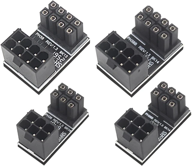 Main image of chenyang 2set ATX 8Pin/6Pin Female to 6pin Male 180 Degree Angled Power GPU Adapter for Desktops Graphics Card