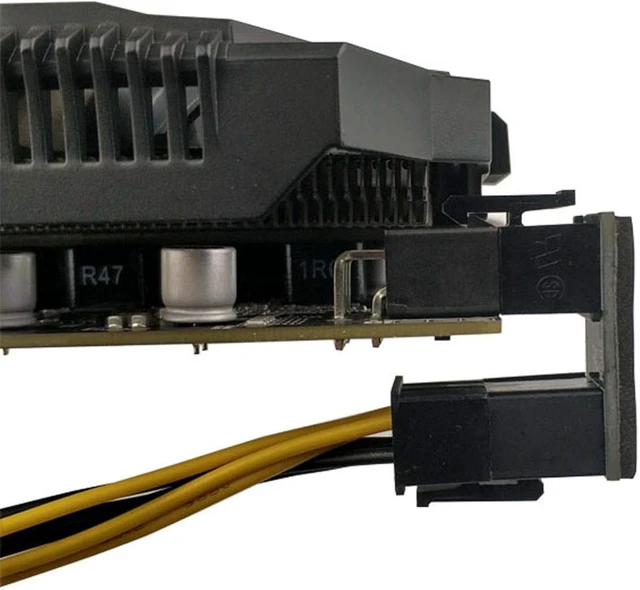 Alt view image 4 of 7 - chenyang 2set ATX 8Pin/6Pin Female to 6pin Male 180 Degree Angled Power GPU Adapter for Desktops Graphics Card