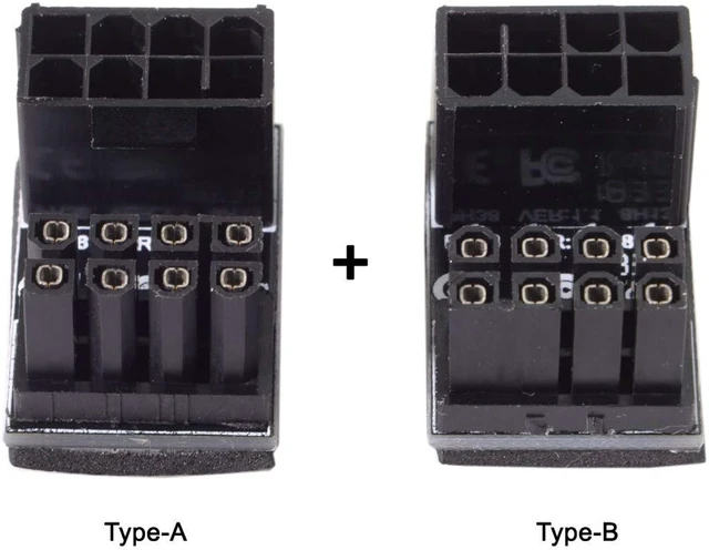 Alt view image 6 of 7 - chenyang 2set ATX 8Pin/6Pin Female to 6pin Male 180 Degree Angled Power GPU Adapter for Desktops Graphics Card