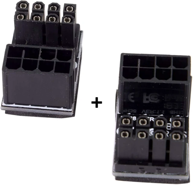 Alt view image 5 of 7 - chenyang 2set ATX 8Pin/6Pin Female to 6pin Male 180 Degree Angled Power GPU Adapter for Desktops Graphics Card