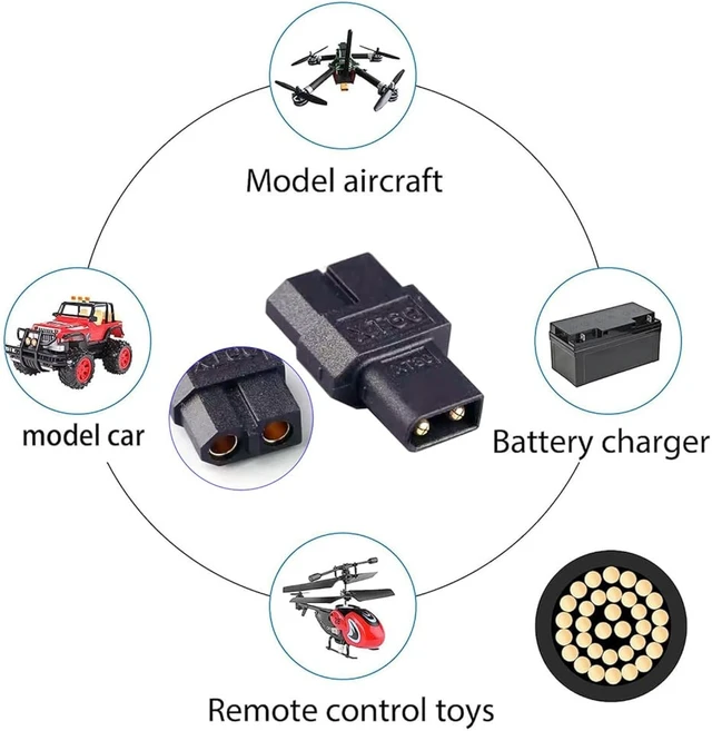 Alt view image 5 of 7 - cablecc Fast Charging Female XT60 SC100 Protocol to XT30 Male Adapter for RC Lipo Battery Quadcopter Multicopter Aeromodelling