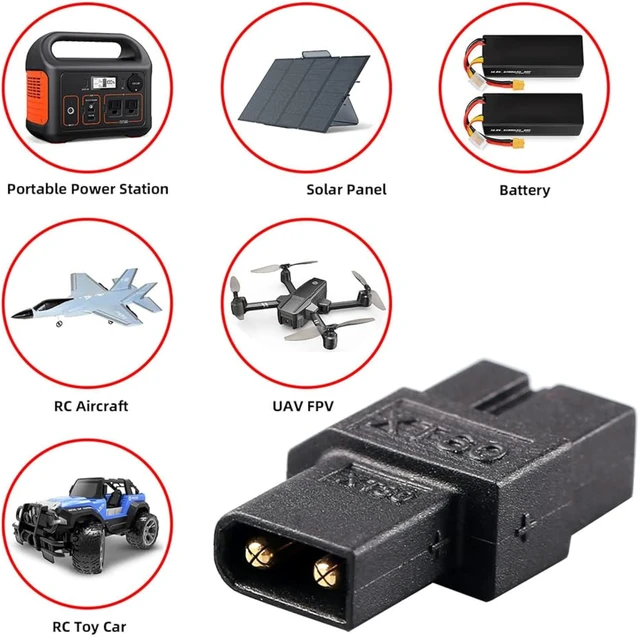 Alt view image 7 of 7 - cablecc Fast Charging Female XT60 SC100 Protocol to XT30 Male Adapter for RC Lipo Battery Quadcopter Multicopter Aeromodelling