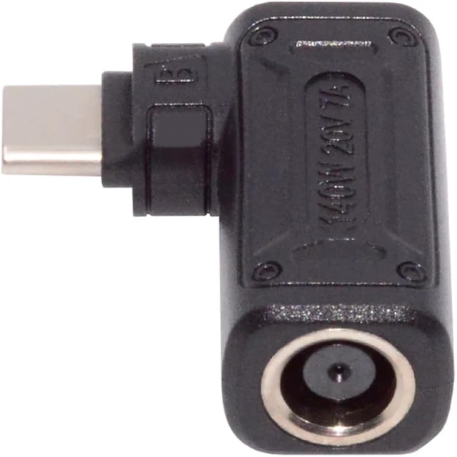Main image of cablecc DC Jack 7.4x5.0mm Input to USB-C Type-C Angled 90 Degree Power Plug 140W 100W Charge Adapter for Laptop Phone