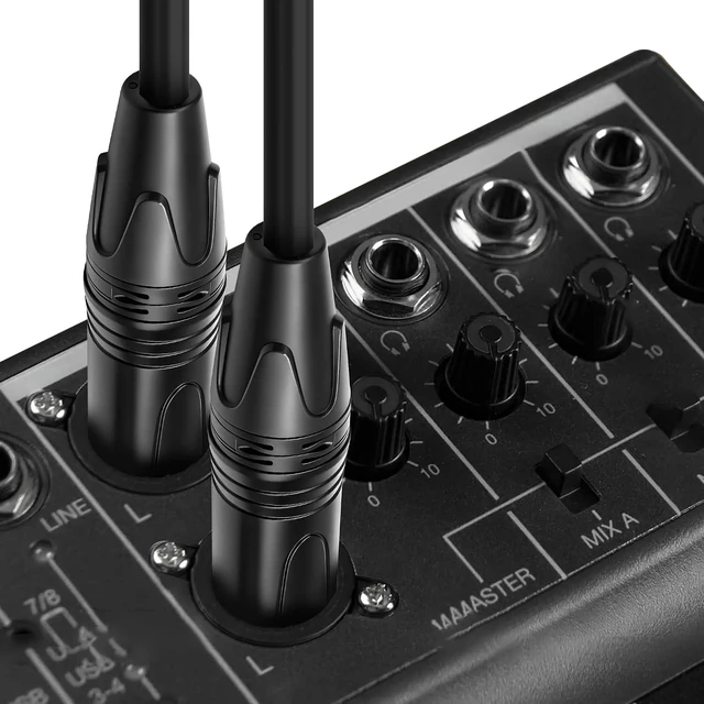 Alt view image 5 of 7 - XMSJSIY 4 Pin XLR Y Splitter Cable 1 Female to 2 Male Patch Balanced Microphone Audio Cable Cord for Stero Mic to L&R Audio Track -0.5M/1.6FT