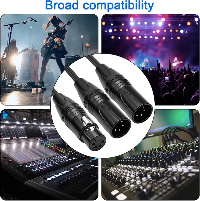 Alt view image 7 of 7 - XMSJSIY 4 Pin XLR Y Splitter Cable 1 Female to 2 Male Patch Balanced Microphone Audio Cable Cord for Stero Mic to L&R Audio Track -0.5M/1.6FT