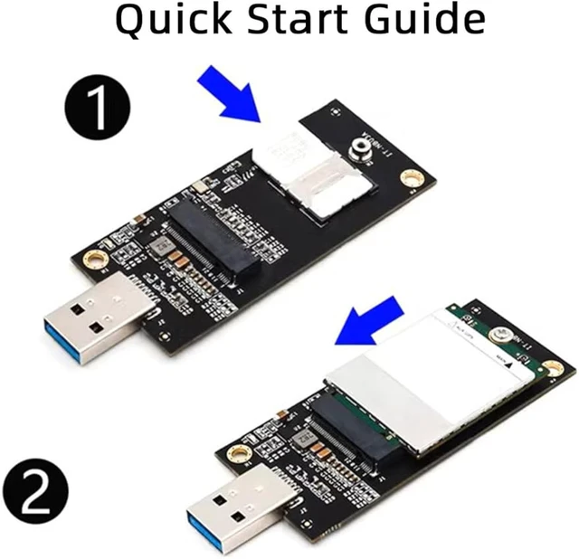 Alt view image 3 of 7 - Cablecc Key-B M.2 NGFF WWAN to USB 3.0 Adapter Riser Card with SIM Slot for 3G/4G/5G LTE Wireless Module Modem Card