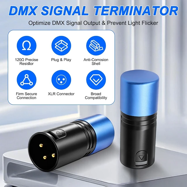 Alt view image 5 of 7 - XMSJSIY 3 Pin XLR DMX Terminator 120 Ohm XLR Male Signal Termination -2 PCS