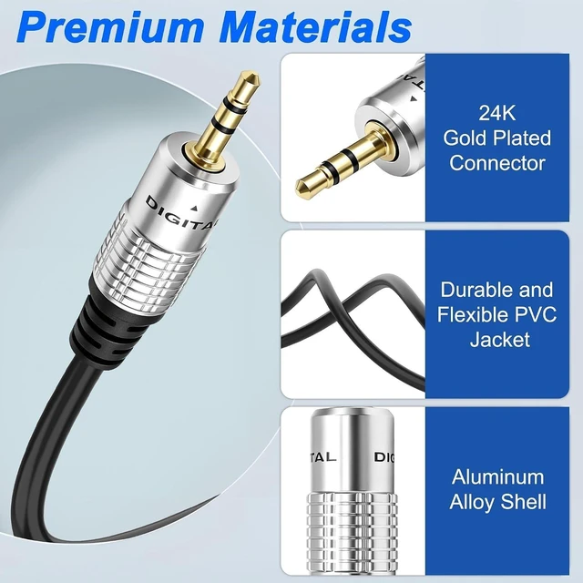 Alt view image 2 of 7 - XMSJSIY Aux Cable 3.5mm 1/8 TRS Male to Male Stereo Jack Cable