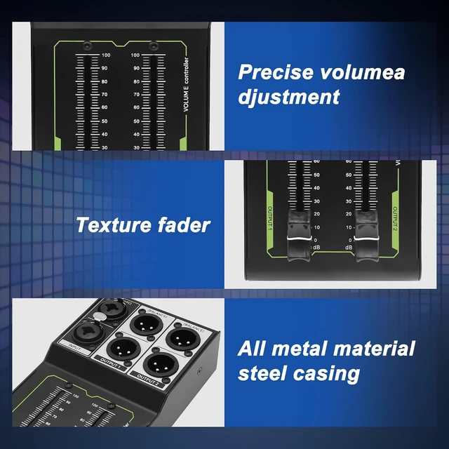 Alt view image 3 of 7 - XMSJSIY Passive Monitor Volume Controller 1 XLR/TRS Input 2 XLR Output