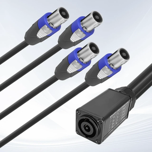 Alt view image 6 of 7 - XMSJSIY Speakon Audio Snake Cable Speakon 8 Core to 2 Core x 4 Channel