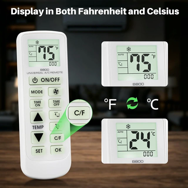 Alt view image 5 of 7 - Backlit Universal AC Remote Control with Big Button for 99% Air Conditioner