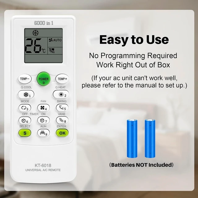 Alt view image 3 of 7 - Universal Air Conditioner Remote Control 6000 in 1 for Multiple A/C Brands