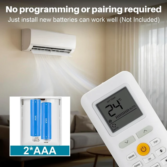 Alt view image 3 of 7 - RG70A/BGEF Replacement AC Rmote Control for Midea Air Conditioner