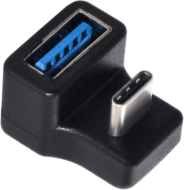 Alt view image 5 of 7 - cablecc 180 Degree Up & Down Angled Type-C USB-C OTG to USB 3.0 Female Extension Adapter for Cell Phone & Tablet