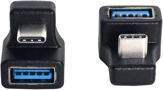 Alt view image 7 of 7 - cablecc 180 Degree Up & Down Angled Type-C USB-C OTG to USB 3.0 Female Extension Adapter for Cell Phone & Tablet