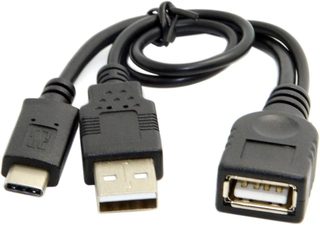 Alt view image 3 of 7 - cablecc 180 Degree Up & Down Angled Type-C USB-C OTG to USB 3.0 Female Extension Adapter for Cell Phone & Tablet