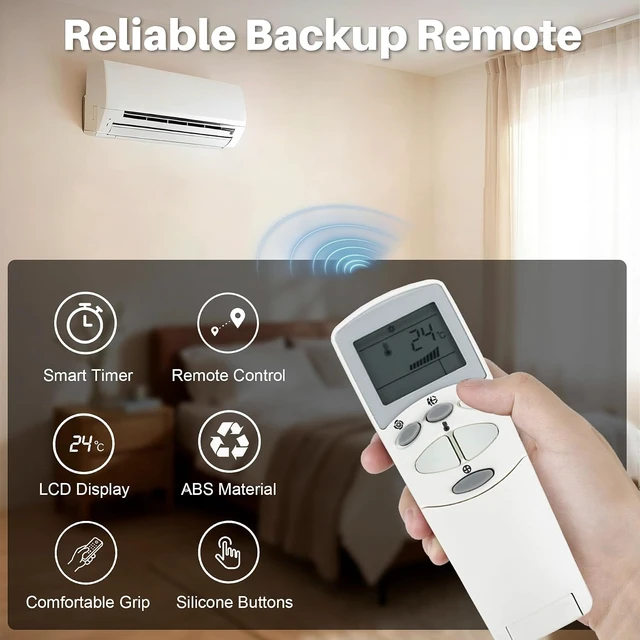 Alt view image 3 of 7 - Air Conditioner Remote Control Replacement for LG AC Air Conditioner