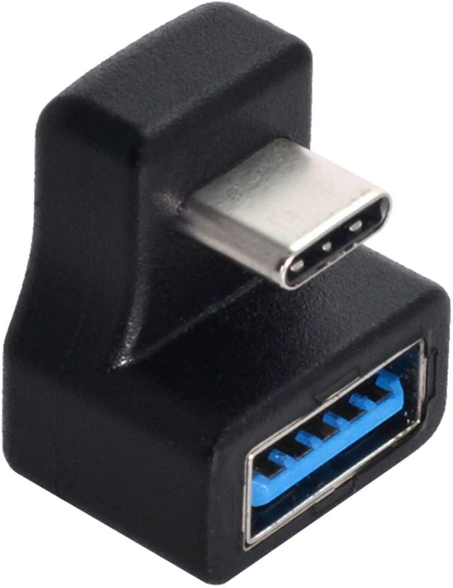 Alt view image 4 of 7 - cablecc 180 Degree Up & Down Angled Type-C USB-C OTG to USB 3.0 Female Extension Adapter for Cell Phone & Tablet