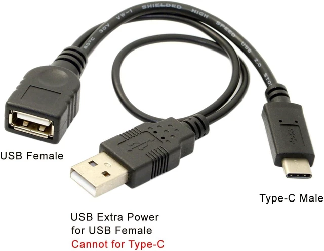 Alt view image 6 of 7 - cablecc 180 Degree Up & Down Angled Type-C USB-C OTG to USB 3.0 Female Extension Adapter for Cell Phone & Tablet