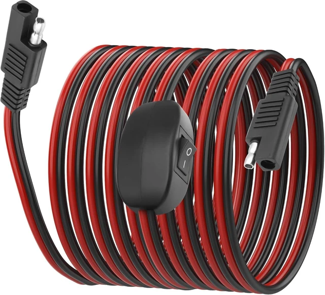 Main image of XMSJSIY SAE Extension Cable with ON/Off Switch 14AWG Solar Power Cable