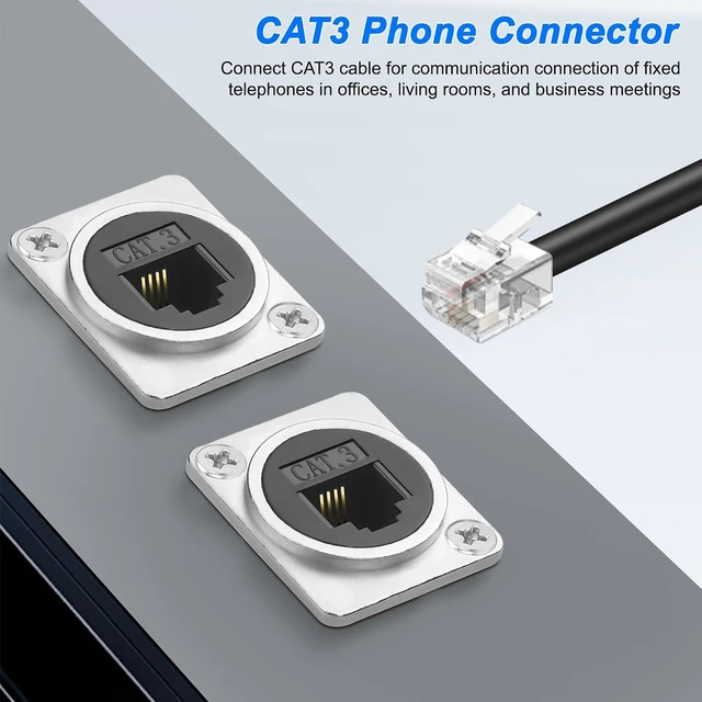 Alt view image 5 of 7 - XMSJSIY D-Type RJ11 Panel Mount Phone Connector CAT3 Pass Through Adapter Female to Female Telephone Line Socket RJ11 CAT3 Module for Phone and Modem - 2PCS