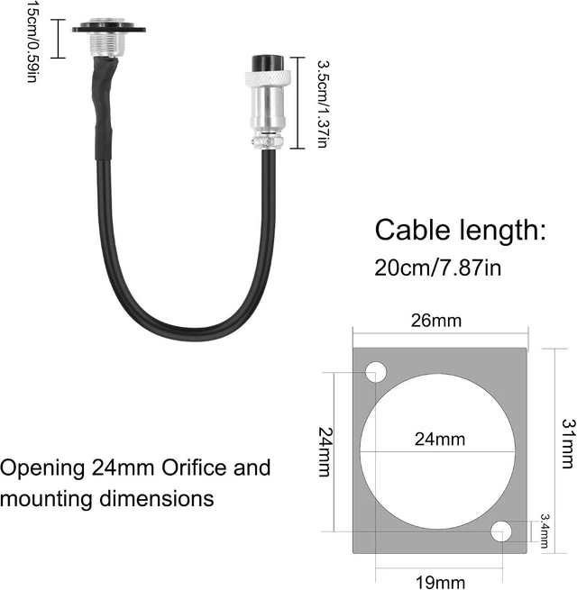 Alt view image 2 of 7 - XMSJSIY GX16 8 Pin Male to Female Adapter Connector Cable- 20cm/7.8inch