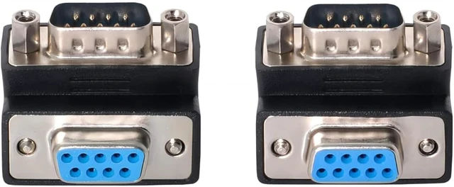 Main image of chenyang D-Sub RS232 9Pin Male to Female Extension Connector Adapter 90 Degree UP + Down Angled