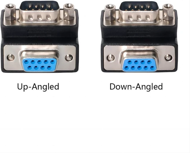 Alt view image 2 of 7 - chenyang D-Sub RS232 9Pin Male to Female Extension Connector Adapter 90 Degree UP + Down Angled