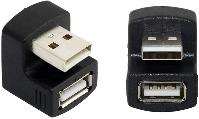 Alt view image 2 of 7 - cablecc 1 Set Up & Down Angled USB 3.0 Adapter A Male to Female Extension 180 Degree 5Gbps