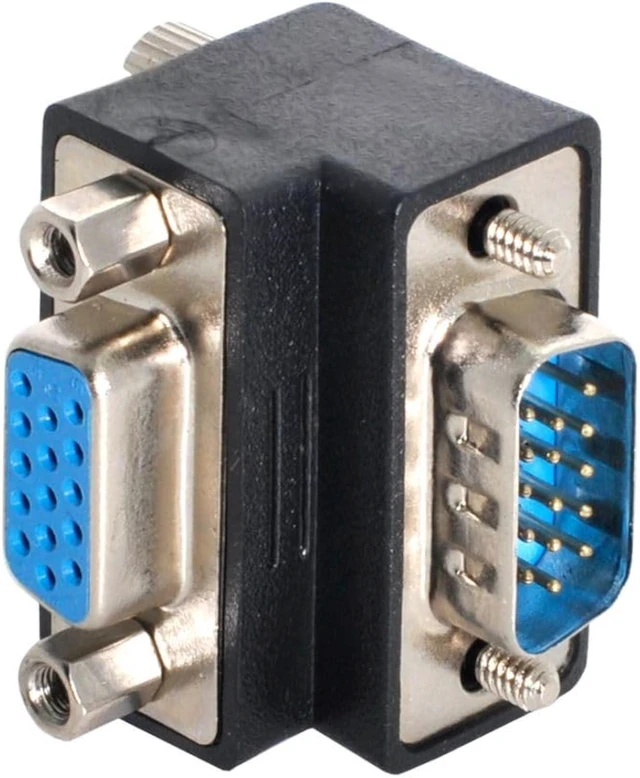 Alt view image 2 of 7 - chenyang VGA SVGA 15Pin Male to Female 270 Degree UP Angled Extension Connector Adapter
