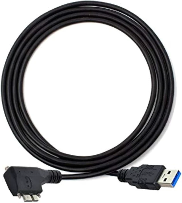 Main image of Cablecc Dual Screws 90 Degree Right Angled Micro USB Mount to USB3.0 Data Cable for Industrial Camera 5M