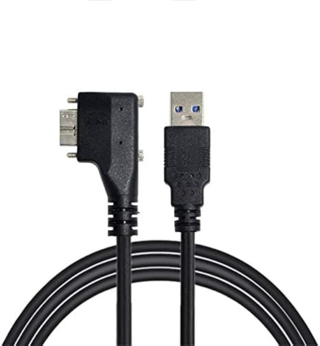 Alt view image 6 of 7 - Cablecc Dual Screws 90 Degree Right Angled Micro USB Mount to USB3.0 Data Cable for Industrial Camera 5M