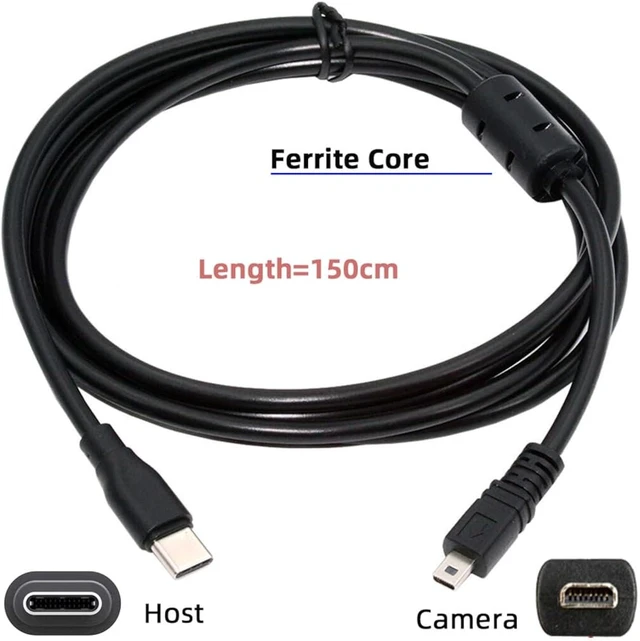 Alt view image 2 of 7 - cablecc 5V 2.5W Type-C USB-C Host to 8P Mini Data Power Camera Cable for Coolpix UC-E6 UC-E16 UC-E17 DSC-W DMC-S EX-Z 1.5M