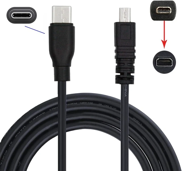 Alt view image 3 of 7 - cablecc 5V 2.5W Type-C USB-C Host to 8P Mini Data Power Camera Cable for Coolpix UC-E6 UC-E16 UC-E17 DSC-W DMC-S EX-Z 1.5M